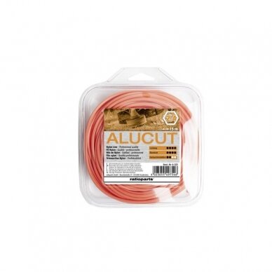 Pjovimo gija Ratioparts AluCutline (2,4 mm/15 m, oranžinė, 6-briaunė) Pjovimo gija Ratioparts AluCutline (2,4 mm/15 m, oranžinė, 6-briaunė)